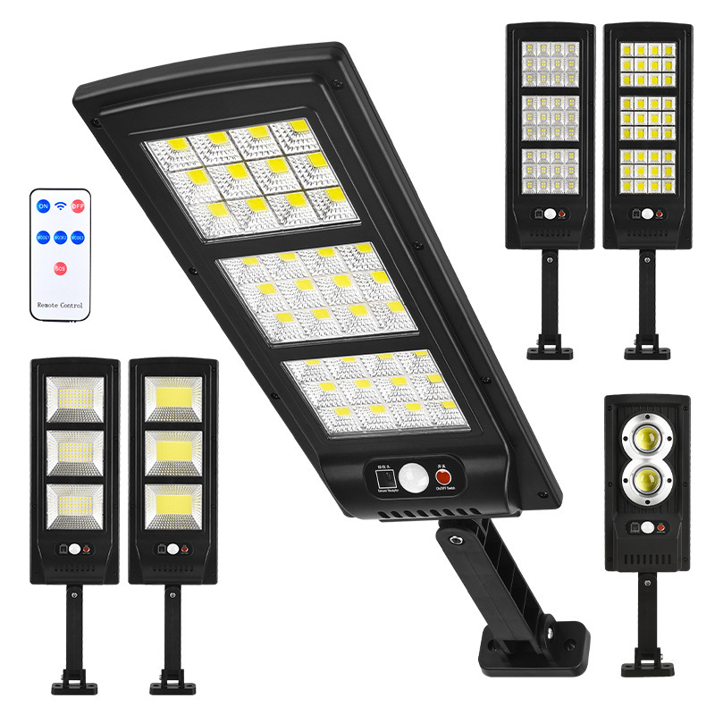 Cross-border LED outdoor solar street lamp human body induction garden lamp home garden wall lighting remote control street lamp