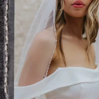 Amazon Bridal Короткая ручная вышивка из бисера Хрустальная жемчужная пряжа с гребешком для волос Внешняя торговля Пряжа с бисером Новый BV87