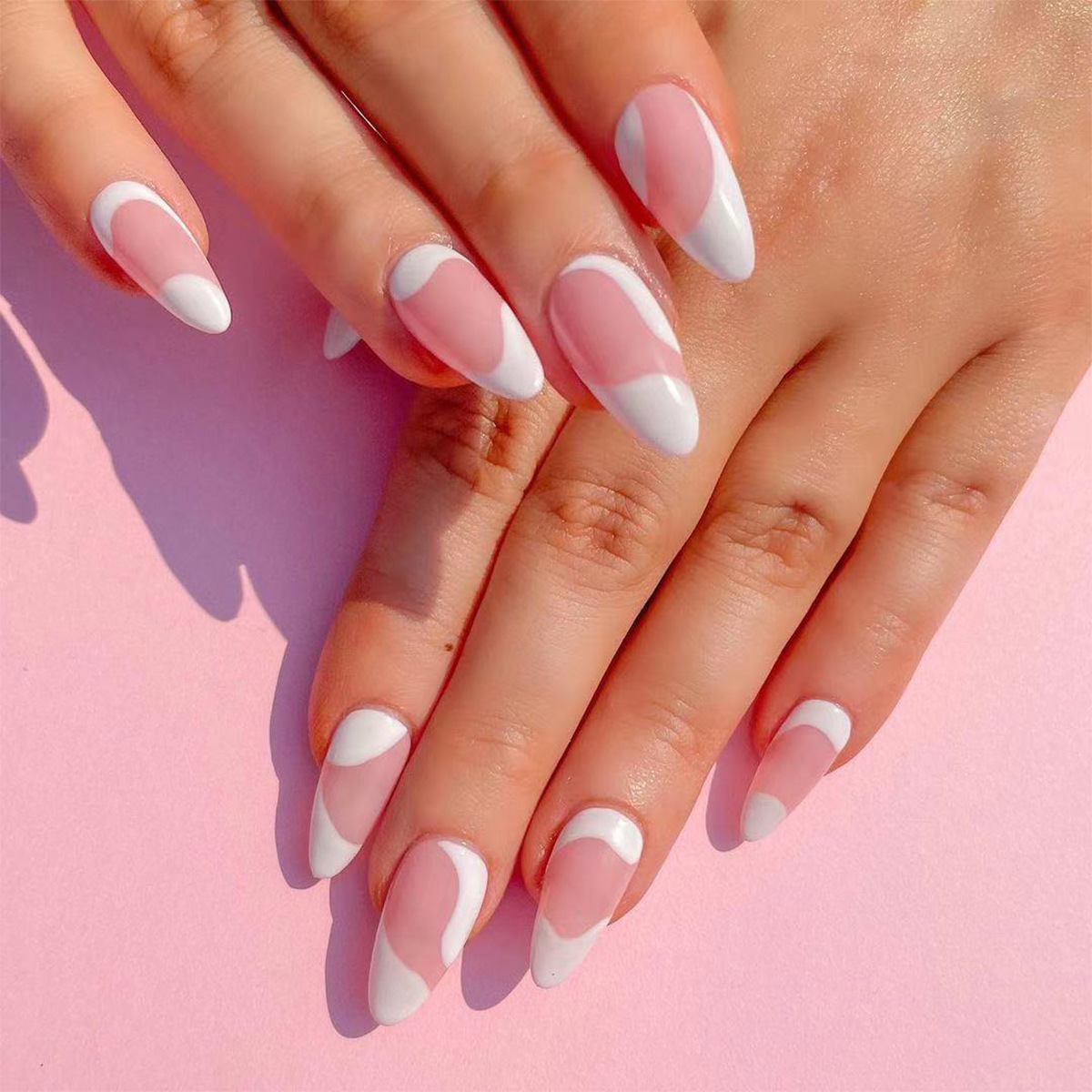簡約系列白色法式presson nail假指甲美甲貼片指甲貼片可拆卸甲片