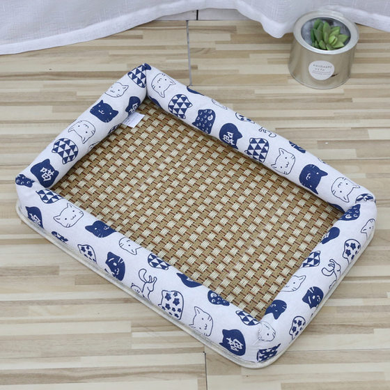 Linen mat nest pet ice mat mat nest mat dog Nest summer cat cooling rattan mat factory outlet