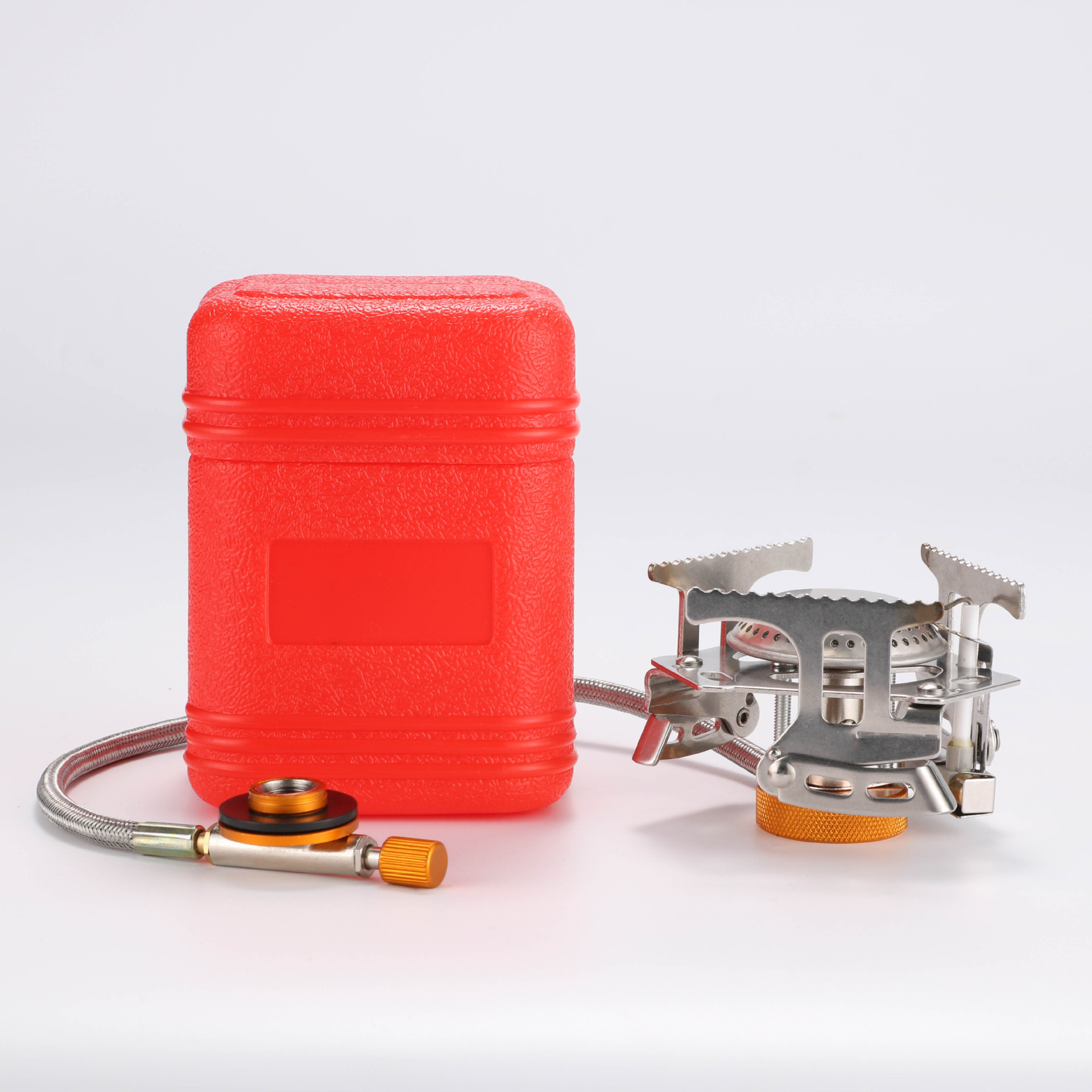 One-piece delivery outdoor camping stove windproof triangle stove portable folding card stove extension pipe cross-border