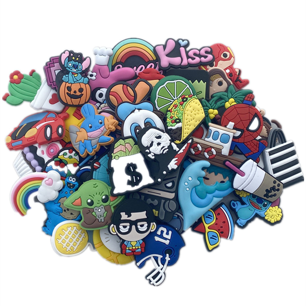 Cross-border hole shoes accessories PVC soft rubber decorative hole shoes cartoon shoes flower detachable decorative buckle accessories wholesale