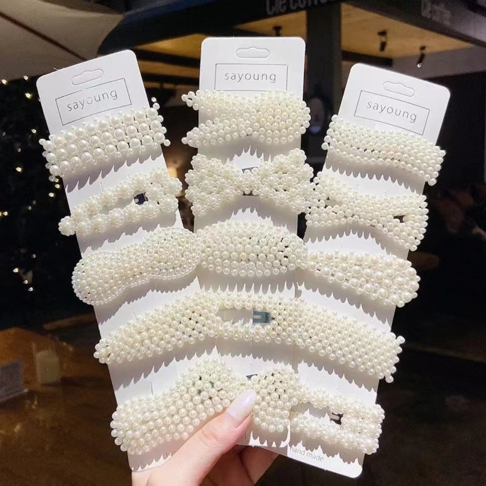 Internet Celebrant New Pearl Clip Headwear Exquisite Hairpin Side Clip Girl's South Korea Bangs Clip Clip Clip Clip