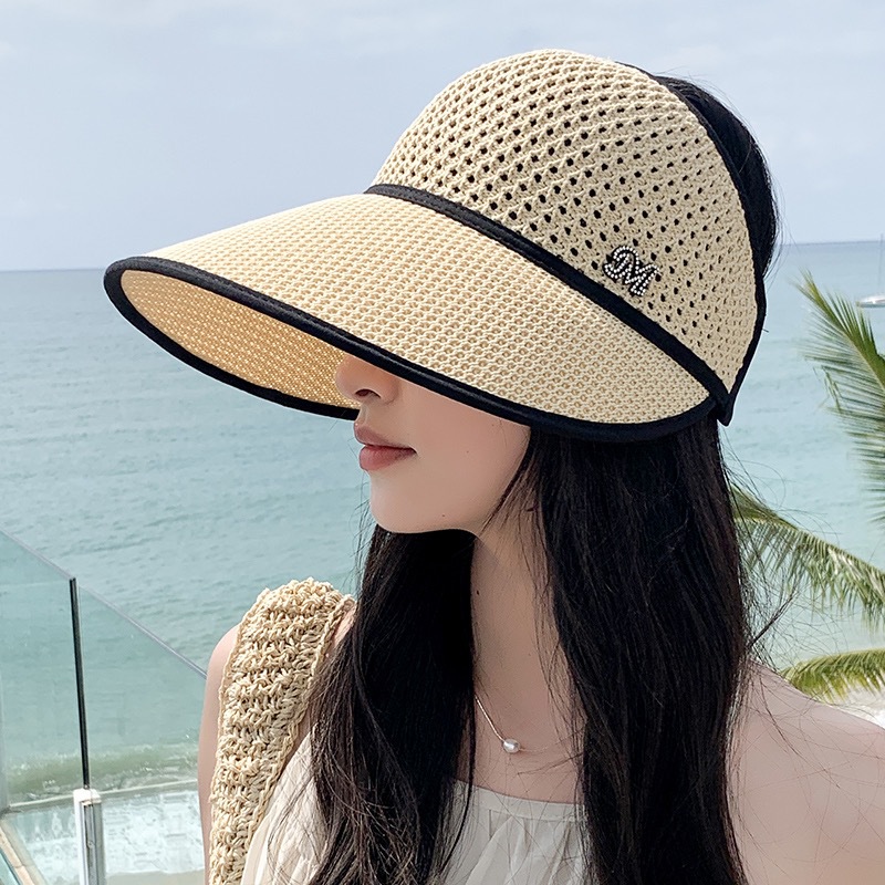 Summer Middle-aged and Elderly People's Hat All-match Mother's Sun Hat Face-covering Sunscreen Breathable Thin Large Eave Empty Sun Hat
