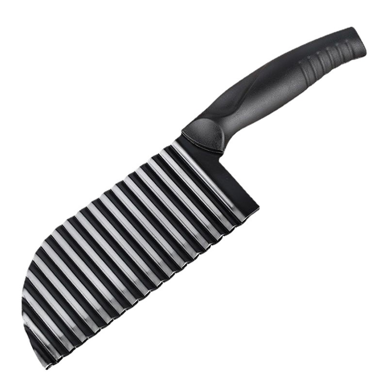 Stainless Steel Thickened Spike Potato Wave Knife Potato Knife Kitchen Household Vegetable Cutting Artifact Festal Strip Cutting Tool