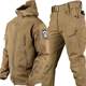 Autumn and Winter soft shell shark skin warm suit men's and women's same outdoor wear camouflage training clothes