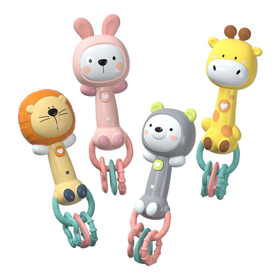 Early Education Music Light Grasping bb Stick Baby Soothing Cartoon Animal Baby Hand Rattle 6 Months Children's Toy