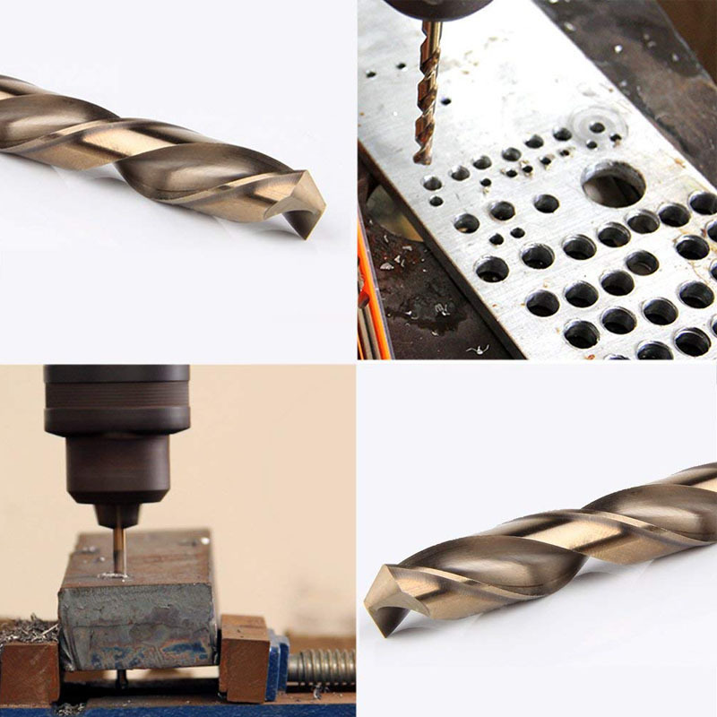 Cobalt straight shank twist drill hand drill metal drilling tool high hardness stainless steel drilling twist drill set