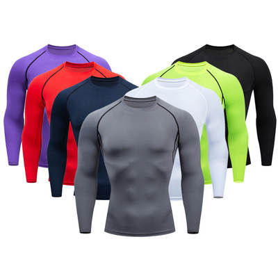 Fitness Clothes Men's Long-sleeved Running Basketball Sports Training Base Clothes T-shirt Tight Clothes High Elastic Quick-drying Compression Clothes