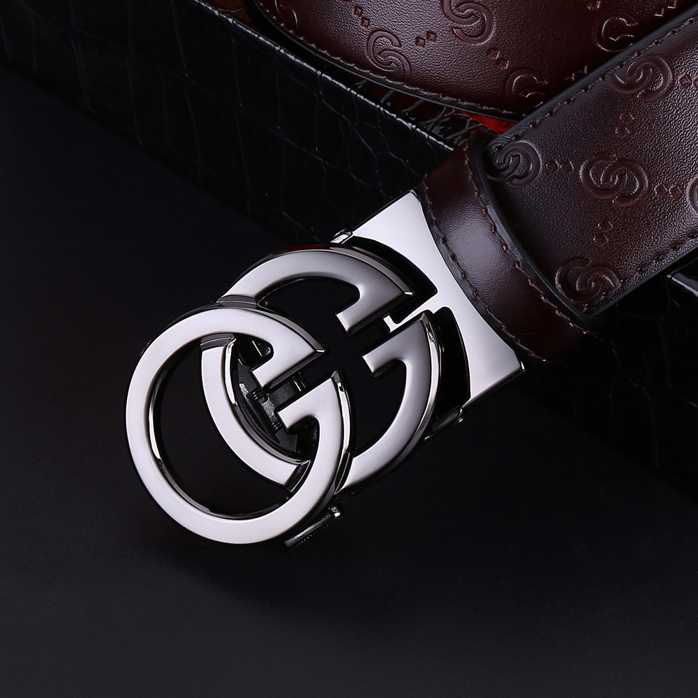A generation of high-grade men's leather belt factory direct automatic buckle cowhide belt pants belt Joker casual