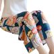 Cotton Silk Pajama Pants Women's Summer Thin Cartoon Printed Casual Wide Leg Pants Pregnant Women's Outer Wearing Foreign Trade Pants Single Pants