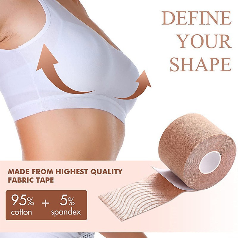Cross-border lifting chest stickers boobtape invisible gathering sports tape muscle stickers non-woven silicone milk stickers wholesale
