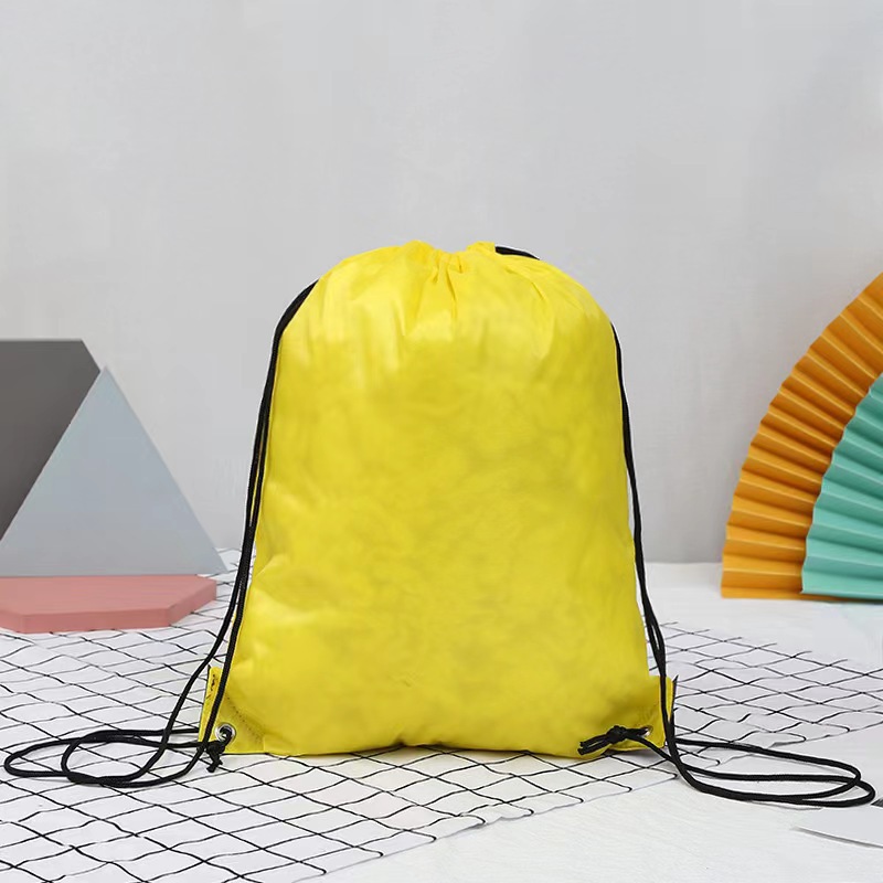 in stock Polyester 210d Blank Bundle Pocket Storage Drawstring Men's and Women's Backpack Bag Printable LOGO Simple Bag