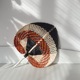 Black brown-bamboo fan 30*38cm