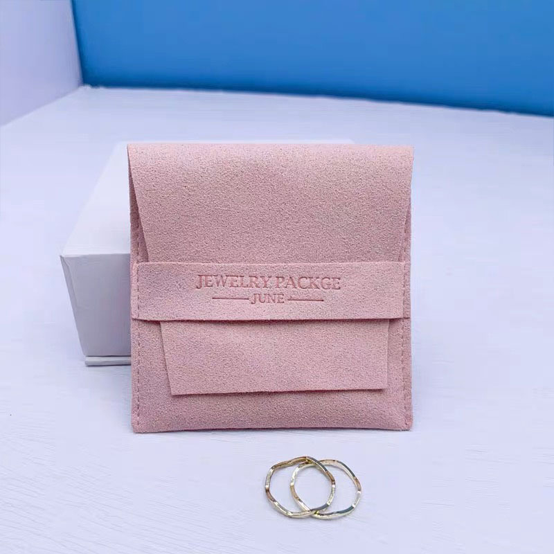 Suede Microfiber Bag Flap Snap Bag Waist Belt Microfiber Jewelry Bag Jewelry Flannel Bag Embossed Logo Logo
