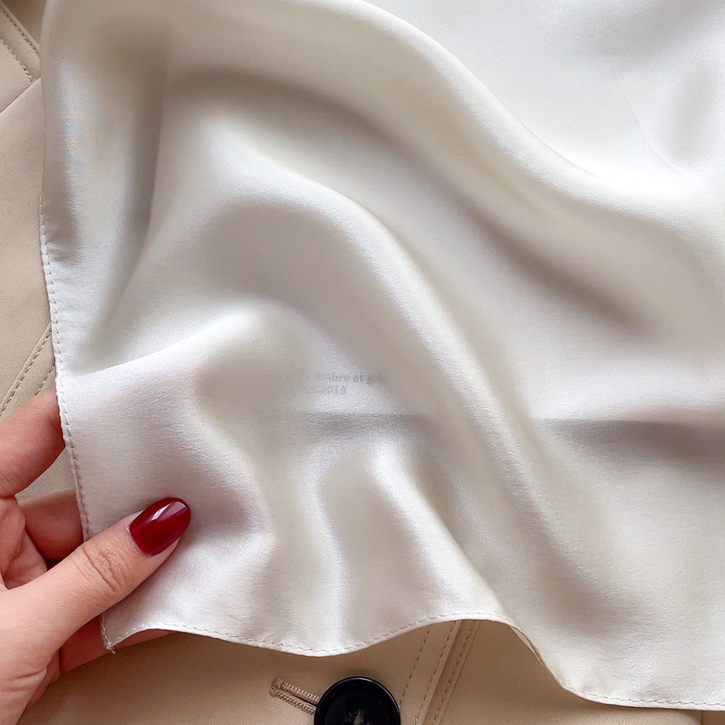 [Solid color] silk Mulberry silk small square scarf women's versatile spring and autumn scarf with suit wholesale