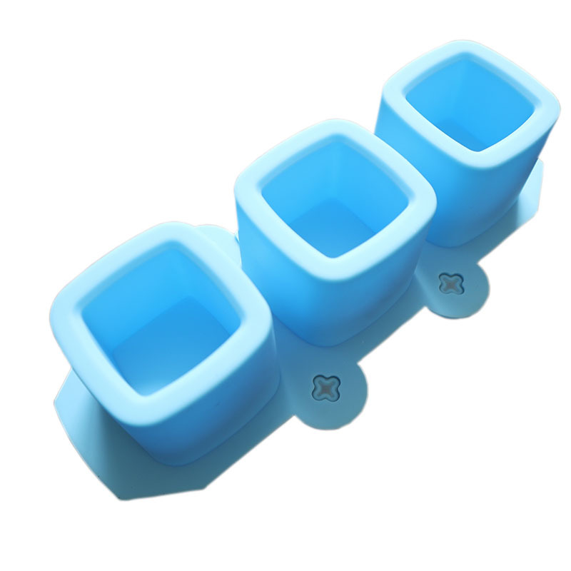 Cross-border exclusive for 3-piece silicone square ice Cup cocktail silicone ice cube tasteless fleshy flowerpot plaster mold