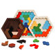 Wooden Children's Early Education Educational Logic Thinking Training Honeycomb Hexagonal Puzzle Fun Variant Puzzle Toy