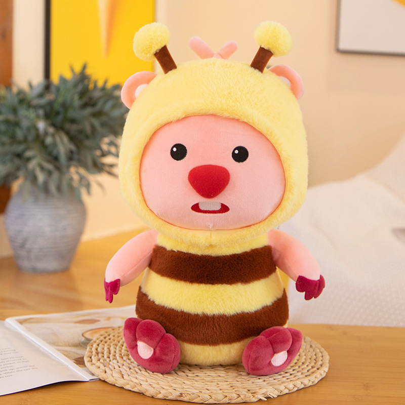 Popular online popular crossdressing cute beaver plush toy doll transformation Beaver Ruby doll loppy pillow
