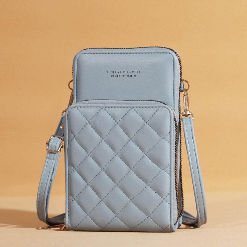 2023 New Large Capacity Multi-functional Fashionable Simple Shoulder Bag Crossbody Double Zipper Mobile Phone Bag Women's