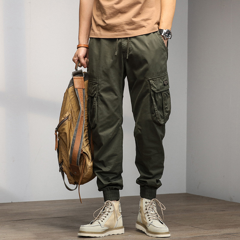 American retro ankle-tied men's pants show long legs handsome popular men's pants autumn workwear casual pants men's one piece wholesale