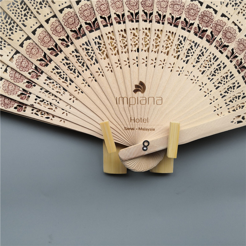 Wooden Fan Chinese Sandalwood Fan Antique Portable Hollow All Wooden Fan Vintage Daily Folding Fan Women's Folding Fan