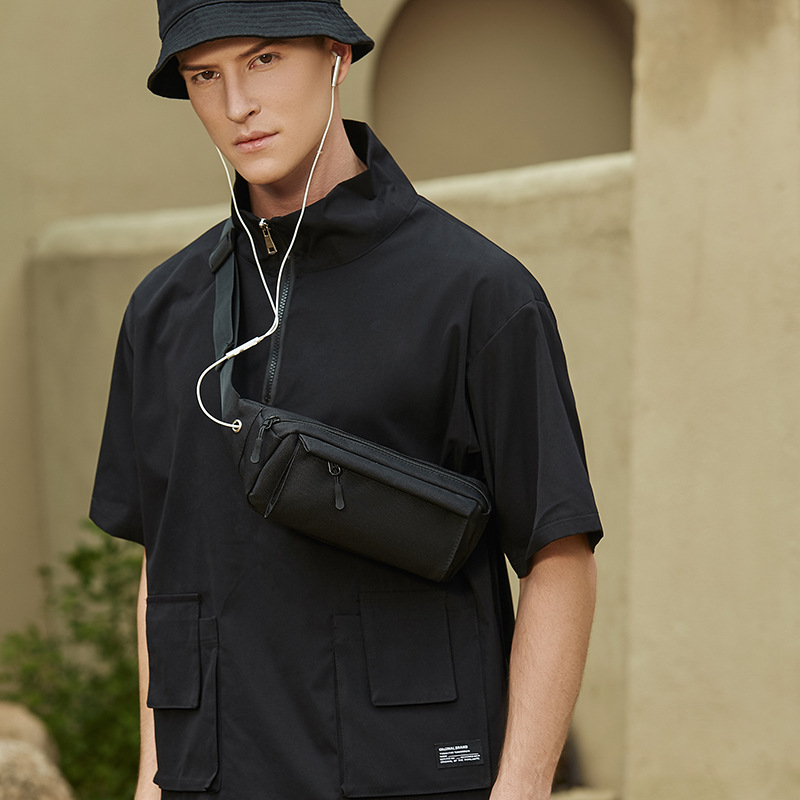 Summer New Fashionable Chest Bag Men's Crossbody Bag Men's Casual Satchel Fashionable Brand Shoulder Bag Japanese Style Small Bag Mobile Phone Waist Bag