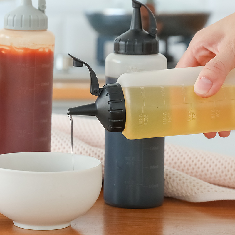 Squeezing Sauce Bottle with Flower Tip Squeezing Pot Ketchup Jam Salad Sauce Oyster Sauce Squeezing Pot Household Squeezing Pot Oil Pot Sauce Bottle