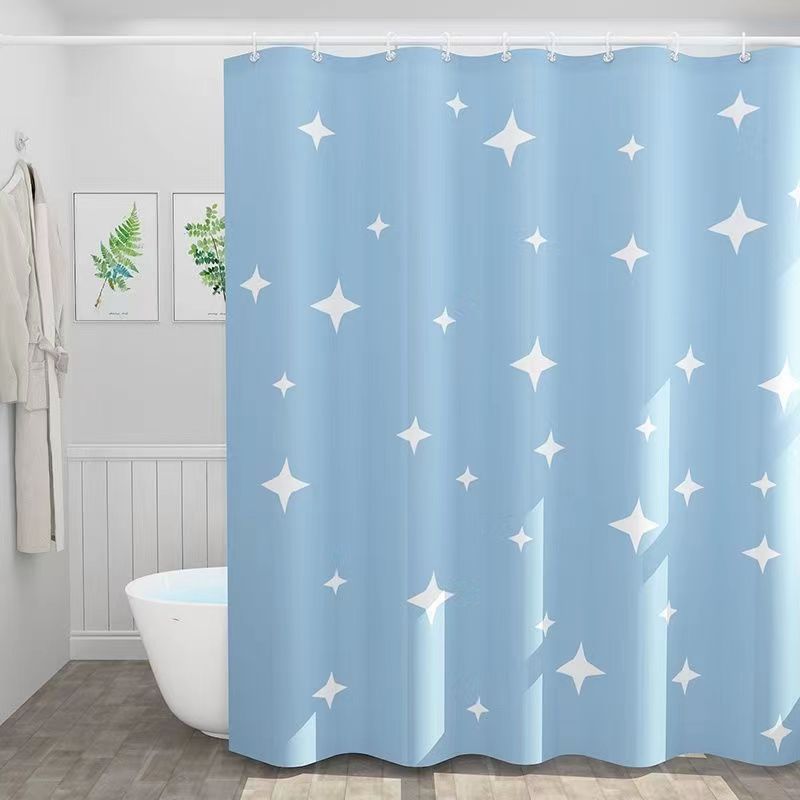 Cross-Border factory direct supply Nordic wind waterproof mildew-proof bathroom shower curtain toilet partition hanging curtain