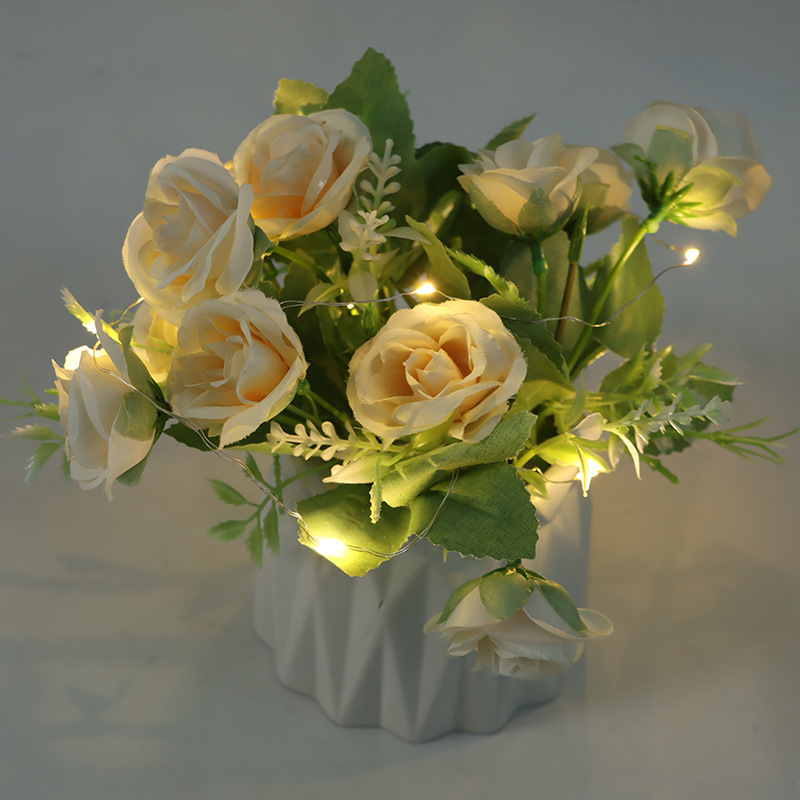 Factory sales led copper wire button light string baking bouquet colored light gift box gift decoration light string large wholesale