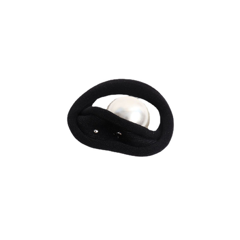 Fashionable Simple Leather Band Korean Style Hair Rope Hair Rope Women's Chanel Pearl Large Intestine Hair Ring Hair Flower All-match Commuter Jewelry