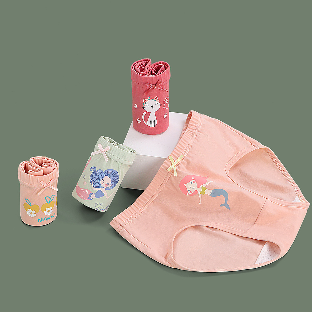 Girls underwear cotton antibacterial summer girls baby big children's briefs cartoon breathable shorts wholesale