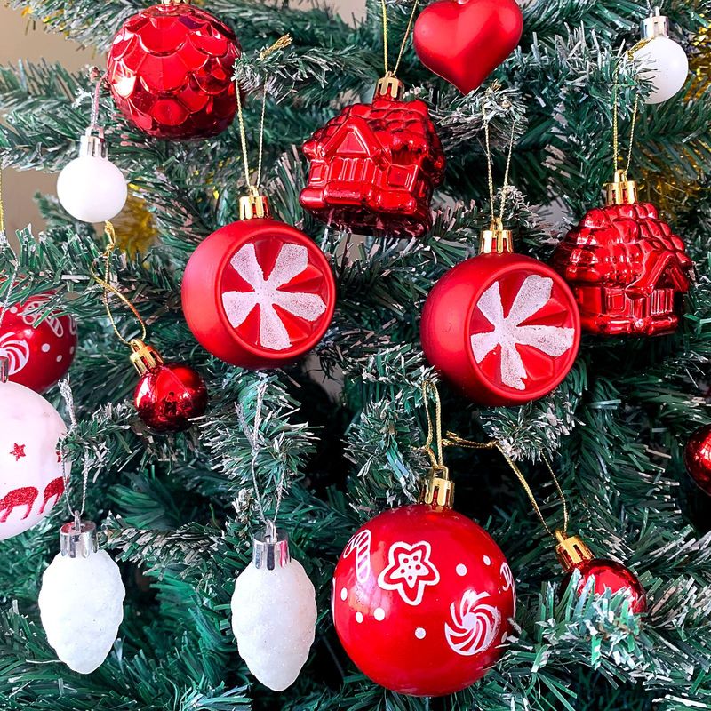 アマゾンクリスマス装飾6cmメッキボールプラスチックボール異形彩色クリスマスボールプレゼントクリスマスツリーペンダント|undefined