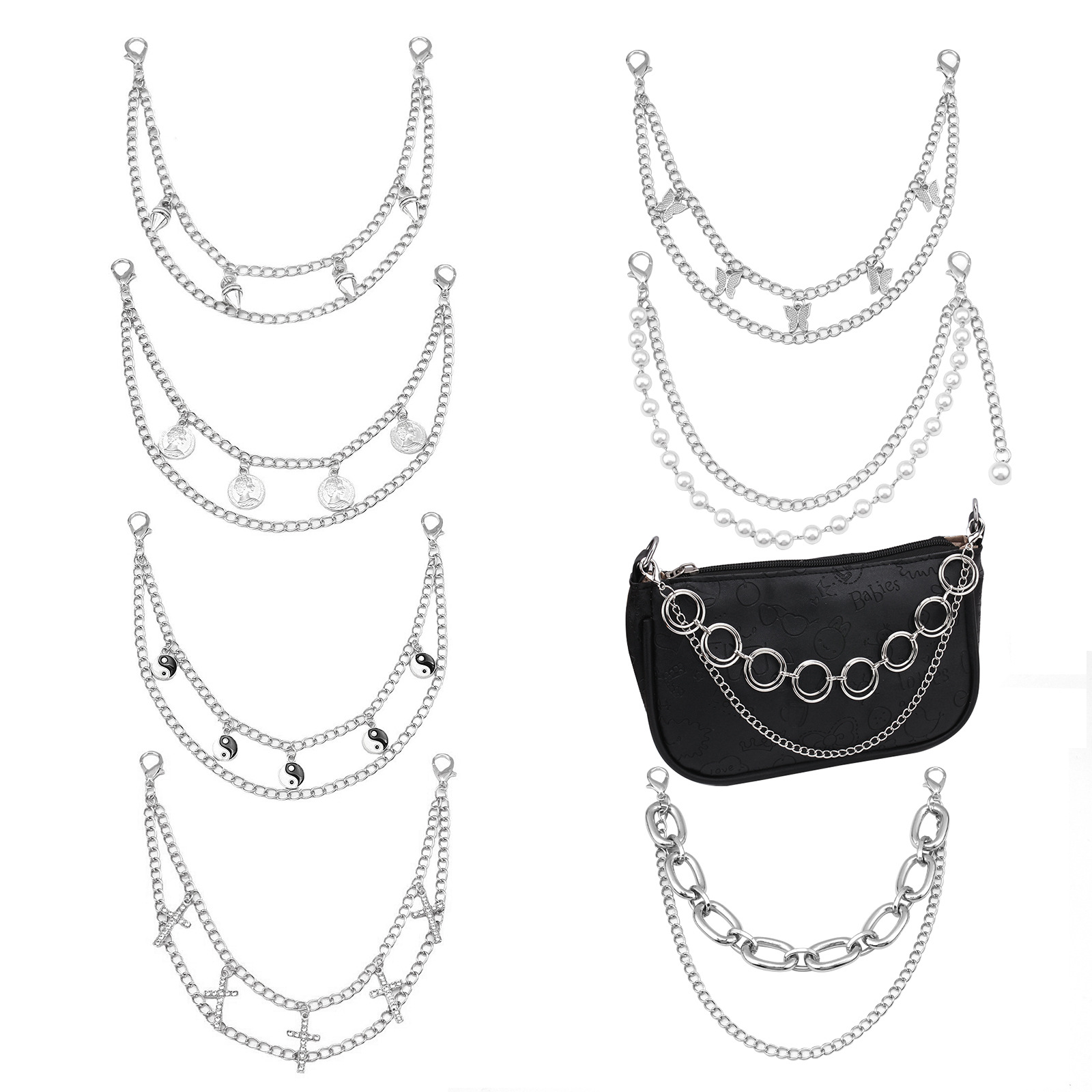Jewelry Fashion Bag Chain Joker Bag Shoulder Strap Metal Shoulder Strap Bag Strap Accessories