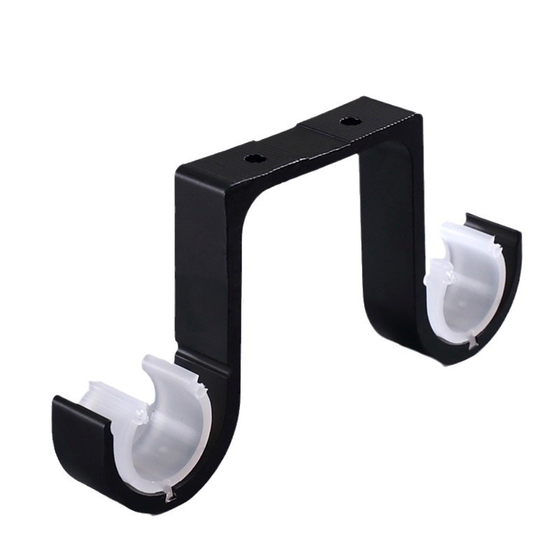 Roman pole bracket black and white top mounted side mounted single and double bracket