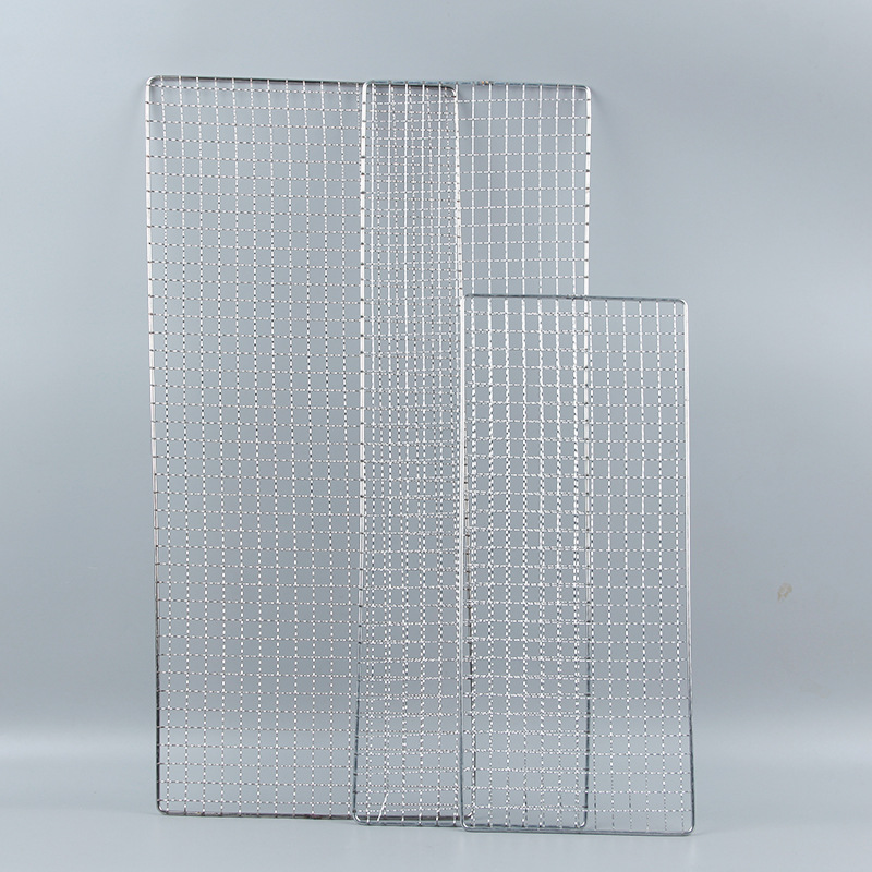 Wholesale barbecue net stainless steel barbecue net mesh grilled fish clip mesh grill grill disposable rectangular mesh rack