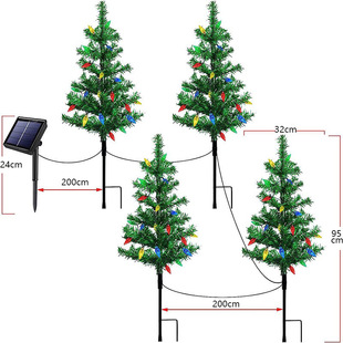 Cross-border Amazon Solar Christmas Tree Light Lawn Courtyard Outdoor Christmas Decoration Landscape Atmosphere Light