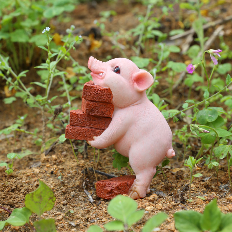 Inspirational Ornaments Piggy Brick Pig Posting Crafts Small Ornaments Creative Gift Home Car Accessories Factory Home