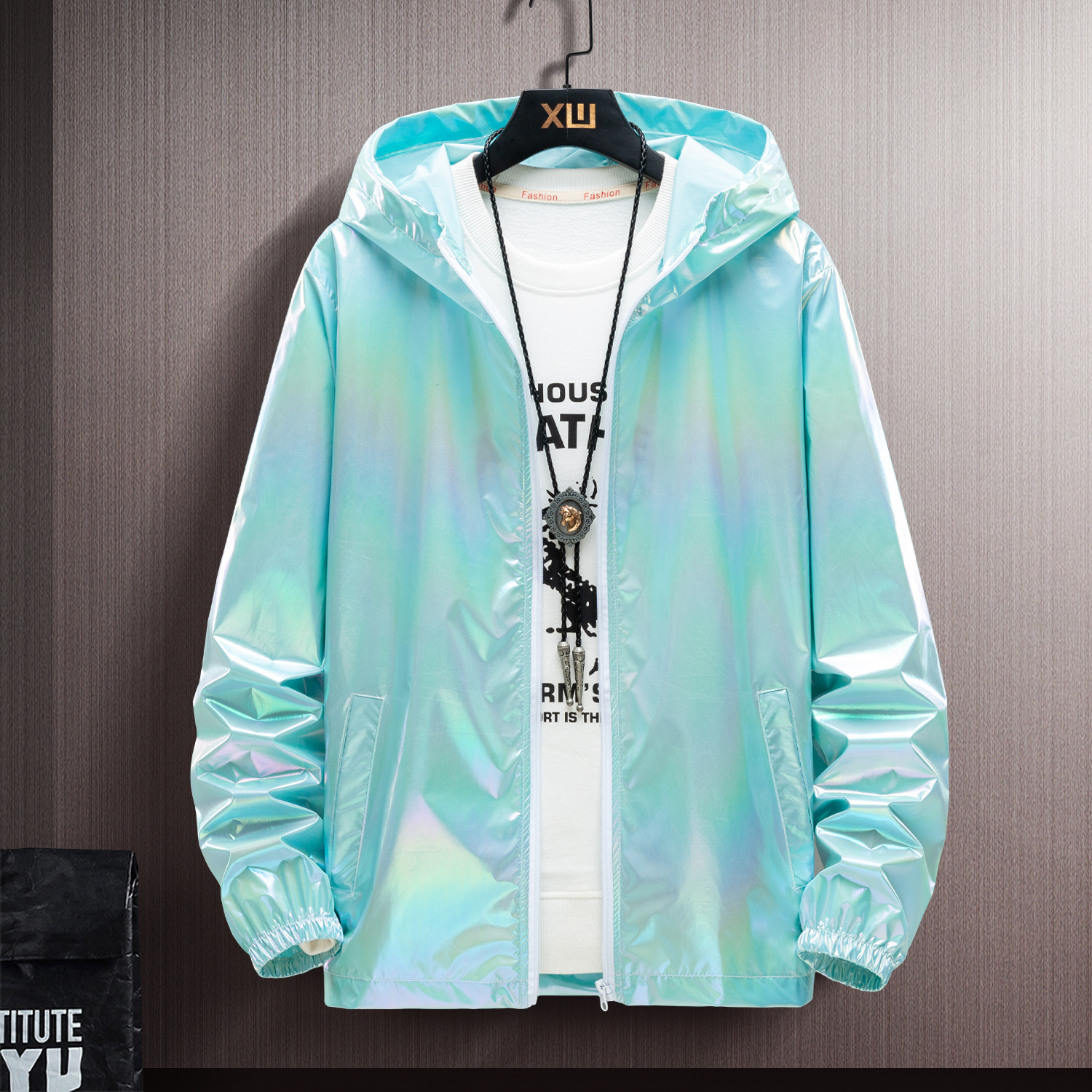 Cross-border Summer Colorful Bright Sun Protection Clothing for Men and Women Couple Thin Breathable Colorful Thin Jacket Trendy Large Size Jacket