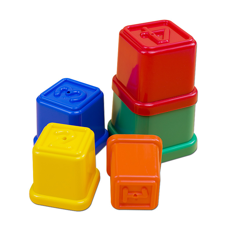 Amazon Explosions Children's Fun Plastic Small Toys 5PCs Enlightenment Educational Rainbow Digital Building Blocks Stacked Music