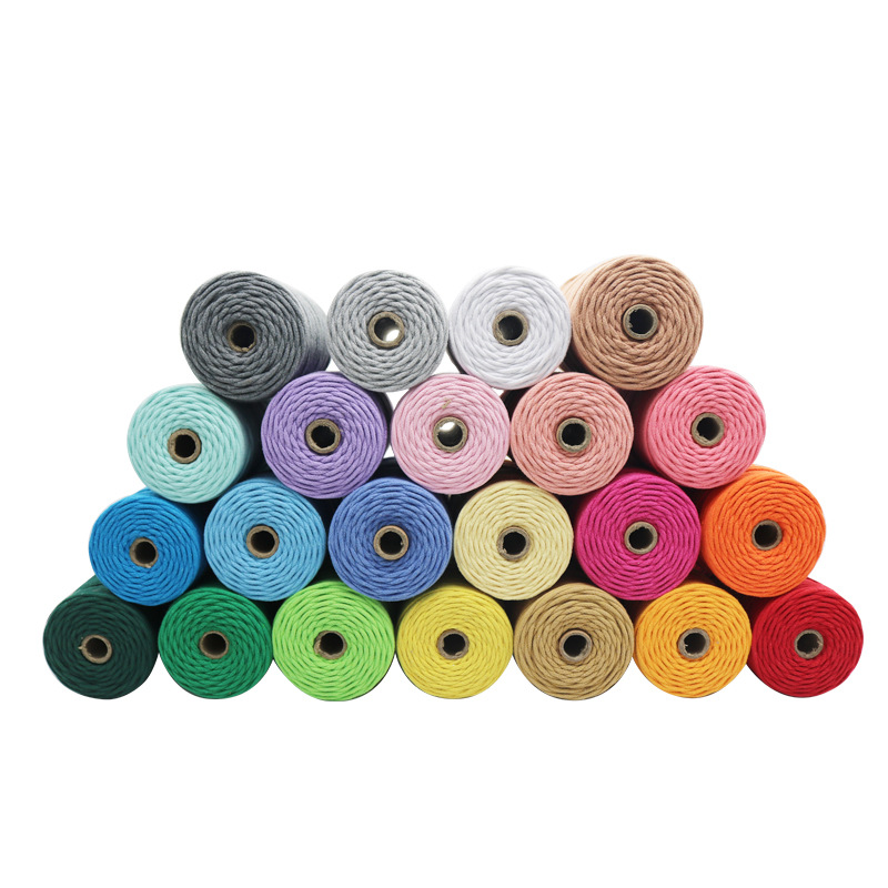 Amazon cross-border 3mm color core cotton thread rope handmade bag braided thread clothing home textile fine cotton thread rope