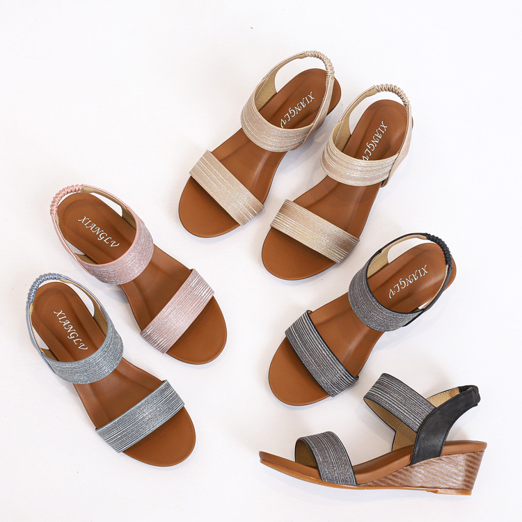 Women's sandals with Roman shoes fairy style new summer plus size wedge fashion women's shoes 1418-169A