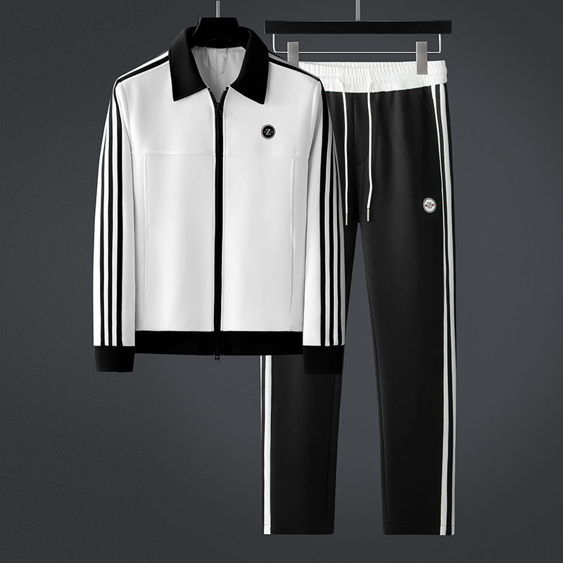 European Station High-end Men's Jacket Casual suit Men's Autumn and Winter New Sports Jacket Pants Set with Two-piece Pack