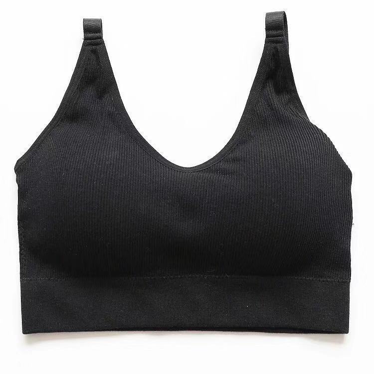 Cross-border Foreign Trade American Back-wrapped Yoga Vest No Steel Ring Tube Top Running Anti-slip Belt Chest Pad Sports Bra Underwear