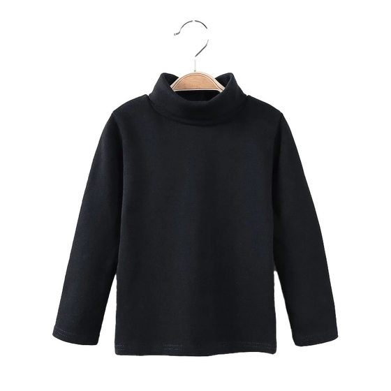 Children's High Collar Base Shirt 2024 New Autumn and Winter Cotton Men's and Women's Long-sleeved T-shirt Inner Warm Top All-match Trendy