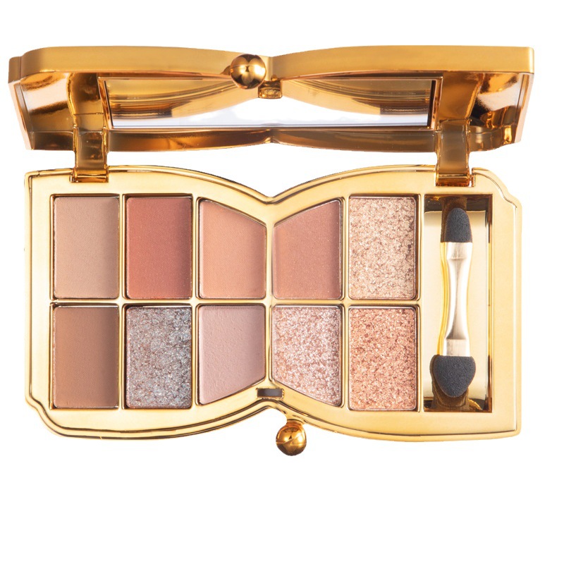 Winnie Little Bear, ten-color diamond eye shadow glitter Pearl eye shadow plate, all-match eye shadow stage makeup, cross-border