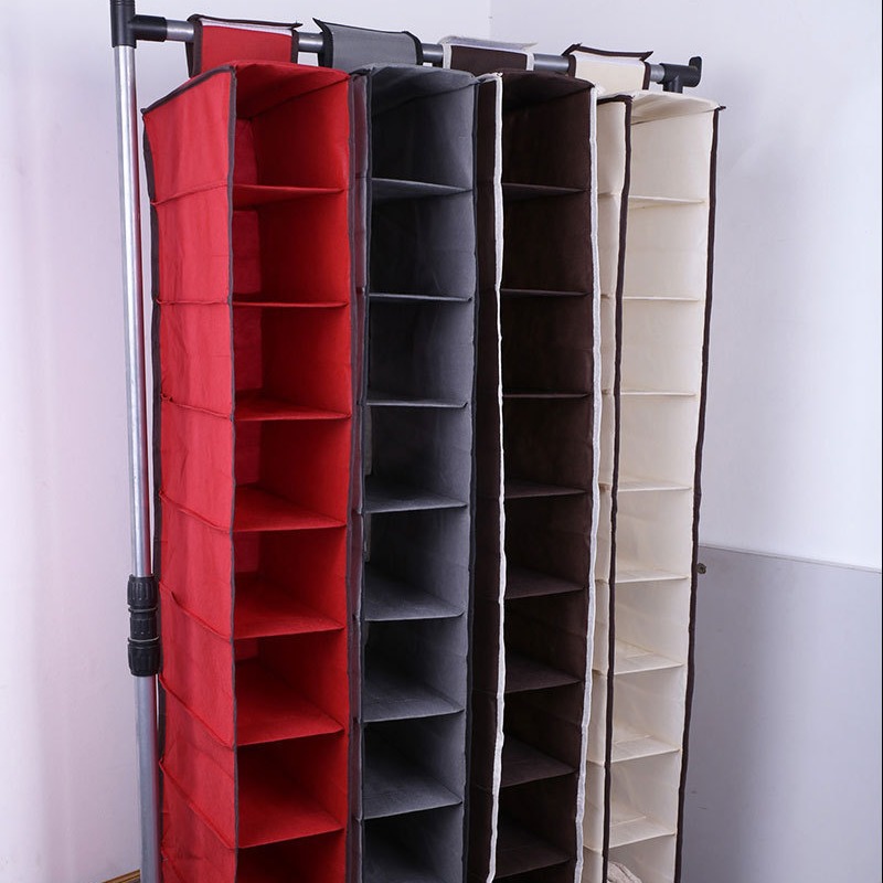 Simple plain non-woven folding storage finishing hanging bag shoe bag sorting finishing hanging storage bag manufacturers