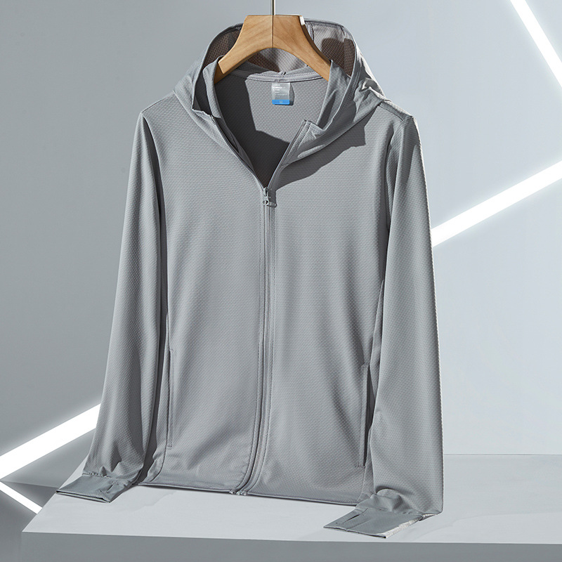 X YKK zipper UPF50 + summer sun protection clothing men's ice silk knitted long sleeve lovers skin clothing women