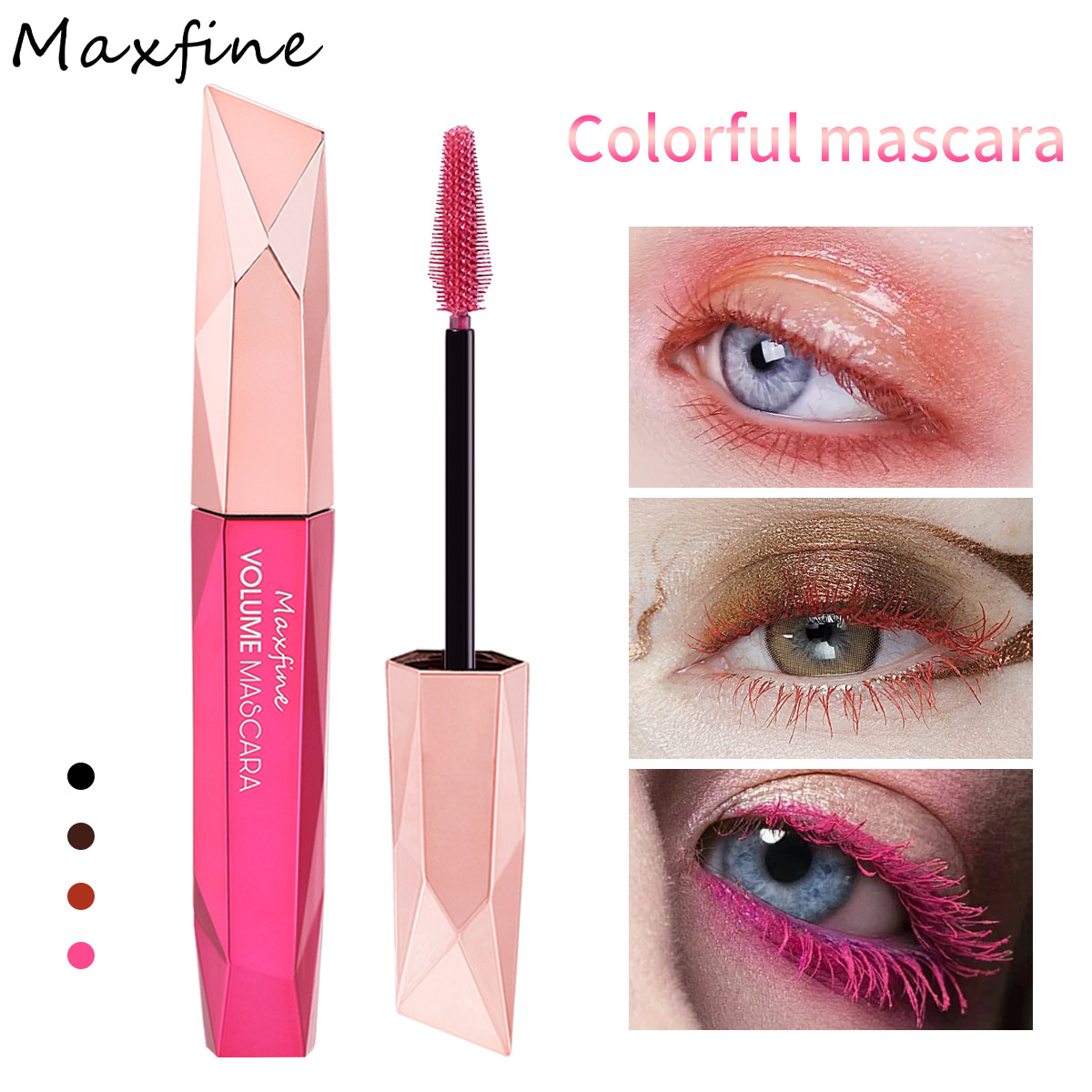 Cross-border makeup MAXFINE thick mascara wholesale foreign trade no logo long non-curling waterproof shaping