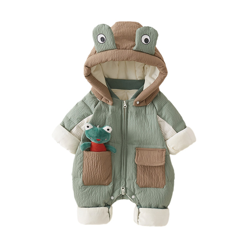 Baby down jacket jumpsuit winter clothes baby winter clothes white duck down romper newborn outing clothes thickened